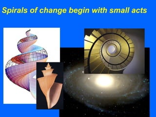 Spirals of change begin with small acts
 