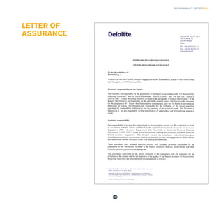 SUSTAINABILITY REPORT 2014
141
LETTER OF
ASSURANCE
 