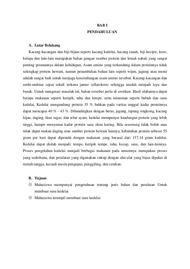 Laporan Praktikum Pembuatan Susu Kedelai Seputar Laporan