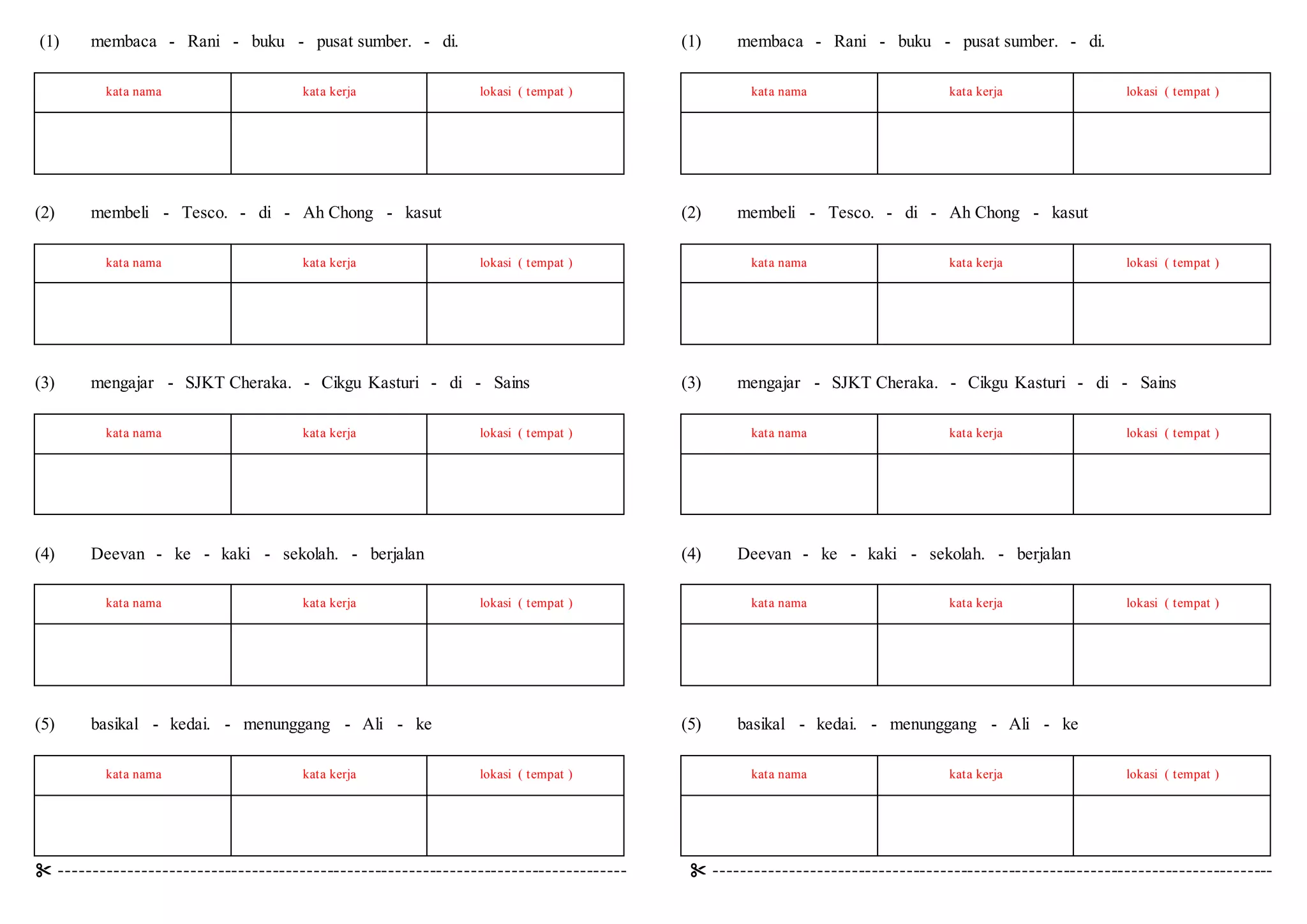 Susun perkataan (kata nama, kata kerja, lokasi) C | DOCX