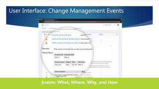 User Interface: Change Management Events
Events: What, Where, Why, and How
 