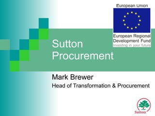 Sutton Procurement Mark Brewer Head of Transformation & Procurement 