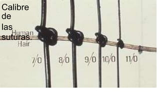 Calibre
de
las
suturas.
 
