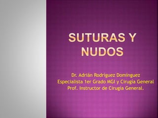Dr. Adrián Rodríguez Domínguez
Especialista 1er Grado MGI y Cirugía General
Prof. Instructor de Cirugía General.
 