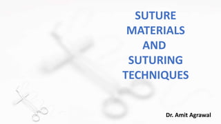SUTURE
MATERIALS
AND
SUTURING
TECHNIQUES
Dr. Amit Agrawal
 