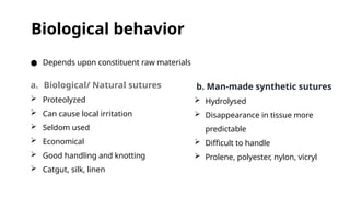 Suture materials , absorbable and non absorbable | PPTX