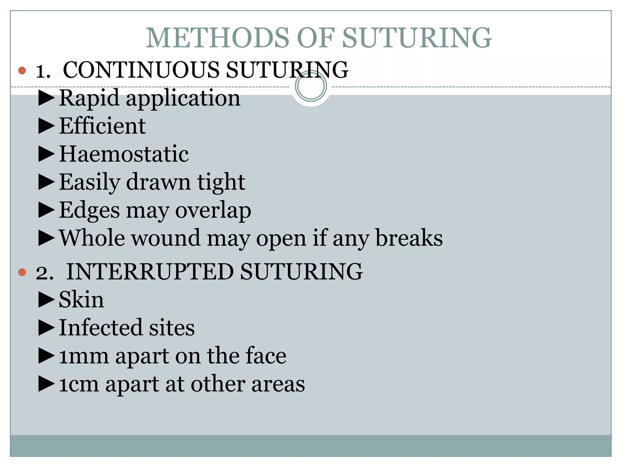 Sutures and suturing patterns in surgery & modern innovations | PPTX