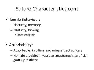 Sutures in surgery