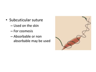 Sutures in surgery
