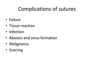 Sutures in surgery