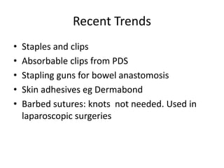 Sutures in surgery