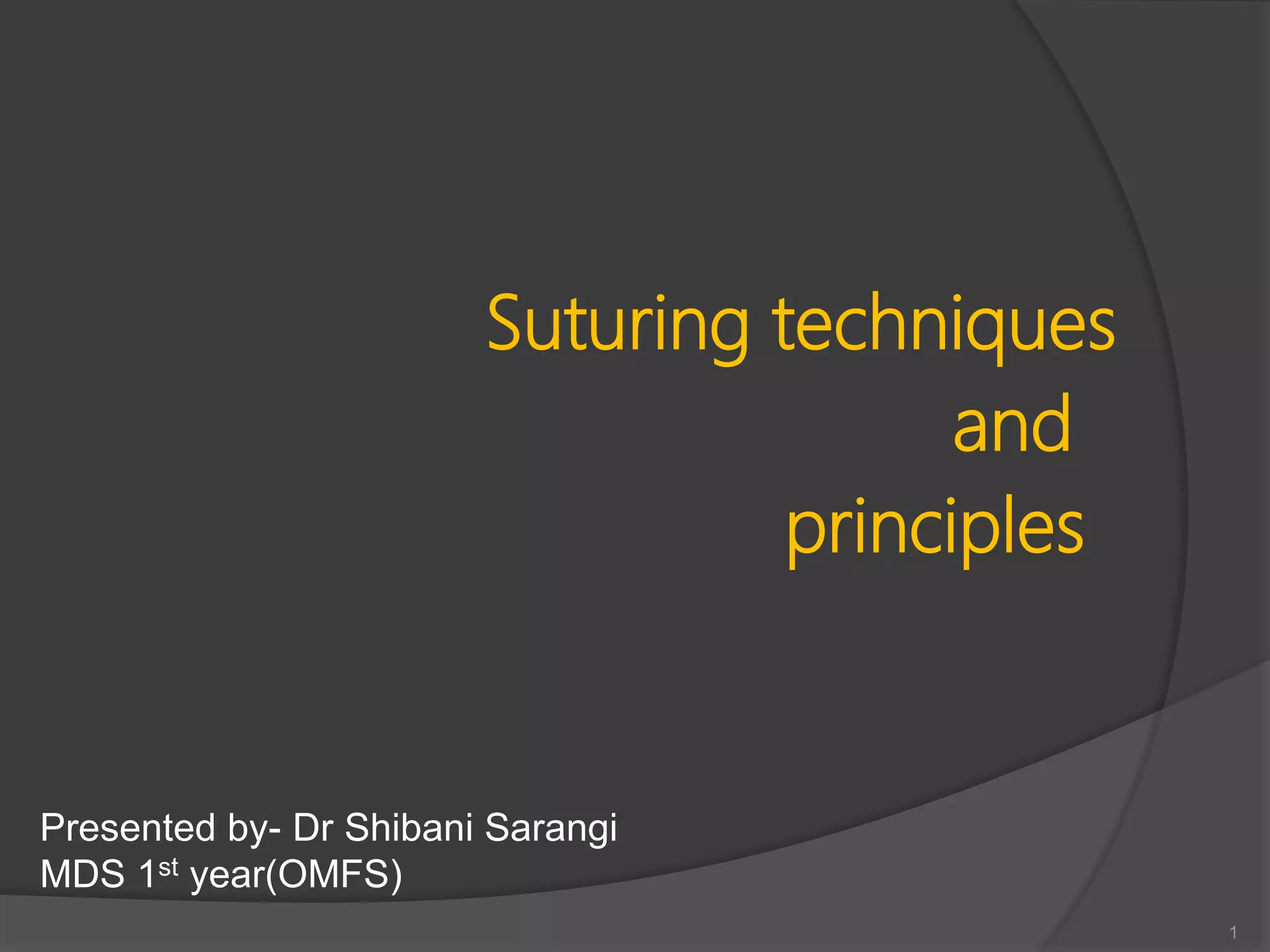 Suturing materials,techniques and principles PPT