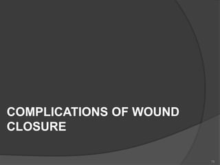 COMPLICATIONS OF WOUND
CLOSURE
79
 