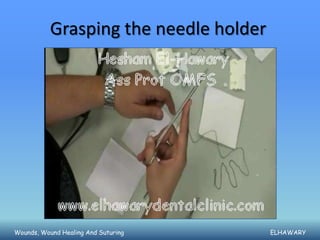 Grasping the needle holder




Wounds, Wound Healing And Suturing      ELHAWARY
 