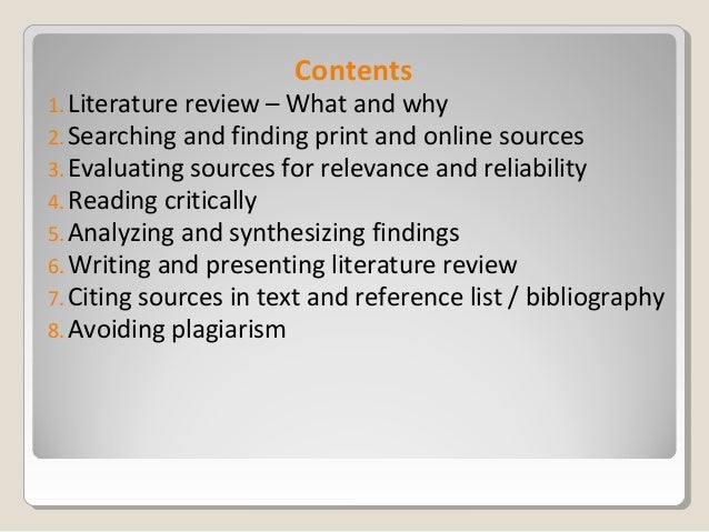 Evaluating sources for a literature review