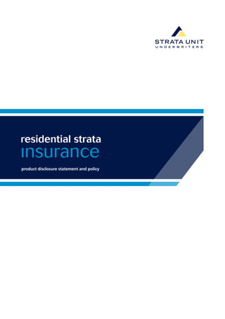 Strata Insurance Document SUU Residential Strata PDS (Product Disclosure Statement / Policy ...