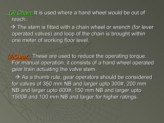 Hand Valve Chain mechanical valves | PPT