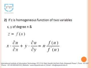 Euler’s Theorem Homogeneous Function Of Two Variables | PPTX