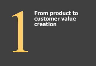 From product to
customer value
creation
 