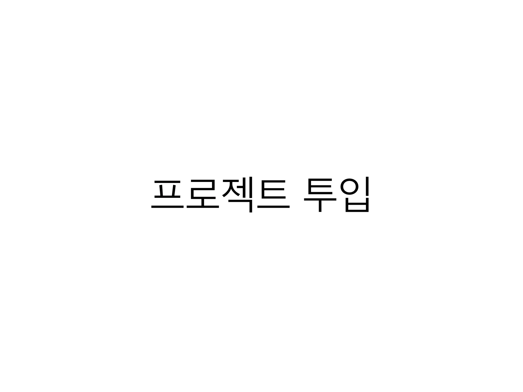 프로젝트 투입
 