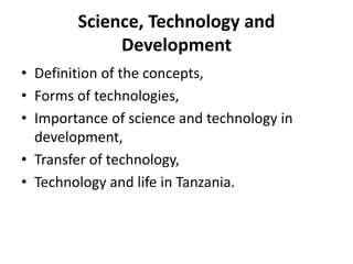 Suza dds 03 science, technology and development | PPTX