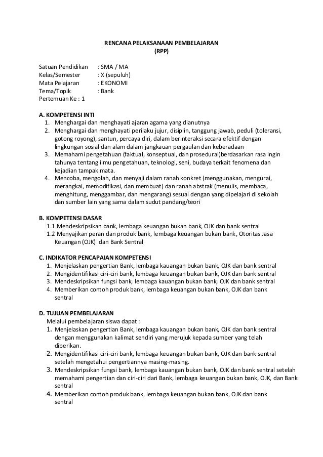 Rpp Ekonomi Sma X