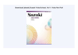Download [ebook] Suzuki Viola School, Vol 1: Viola Part Full
 