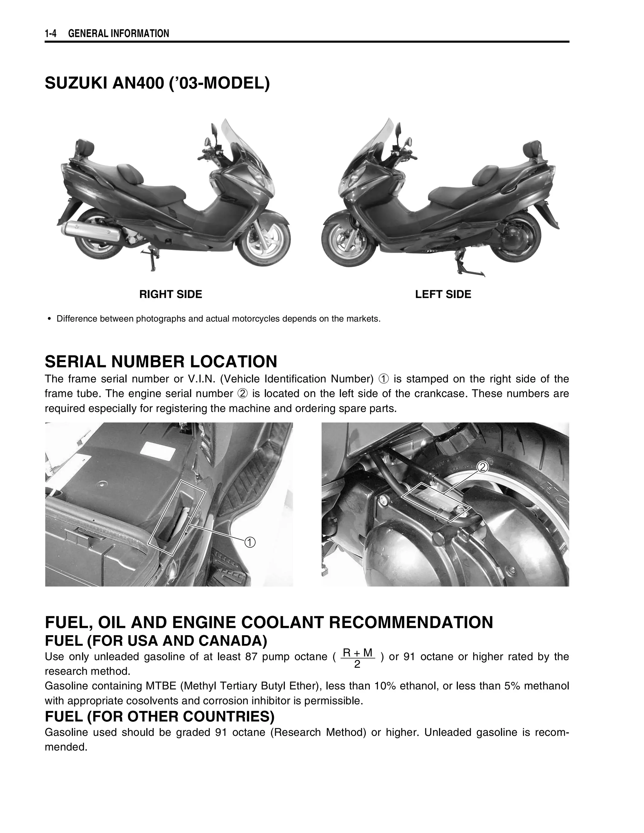 Suzuki burgman 400 2003 | PDF