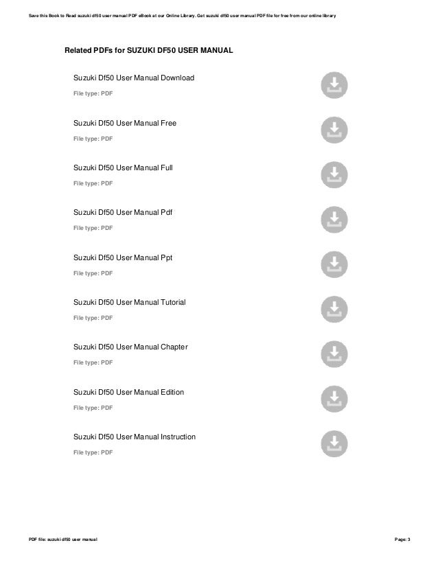 Suzuki df50 service manual