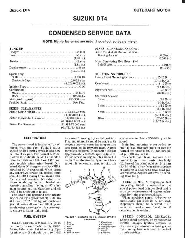 Suzuki dt15 service manual