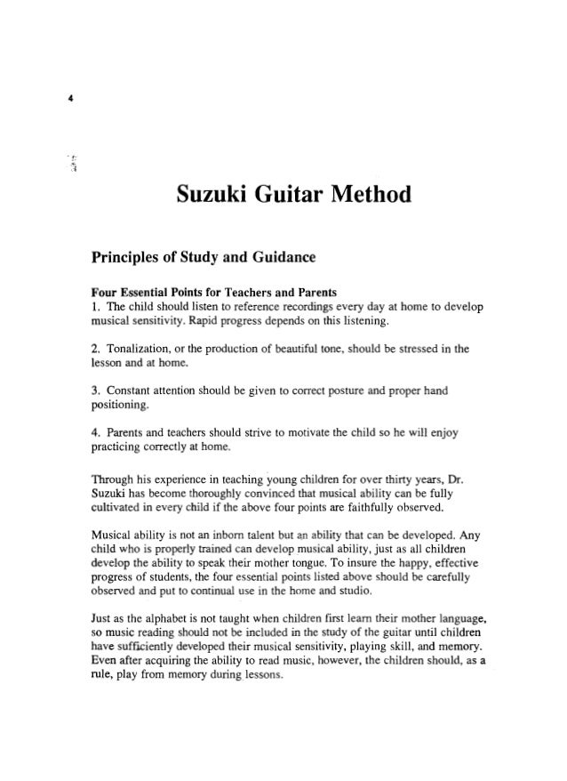 Suzuki Method Teaching Points Suzuki Method Teaching Points