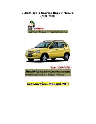 Suzuki Ignis Service Repair Manual 2001-2008