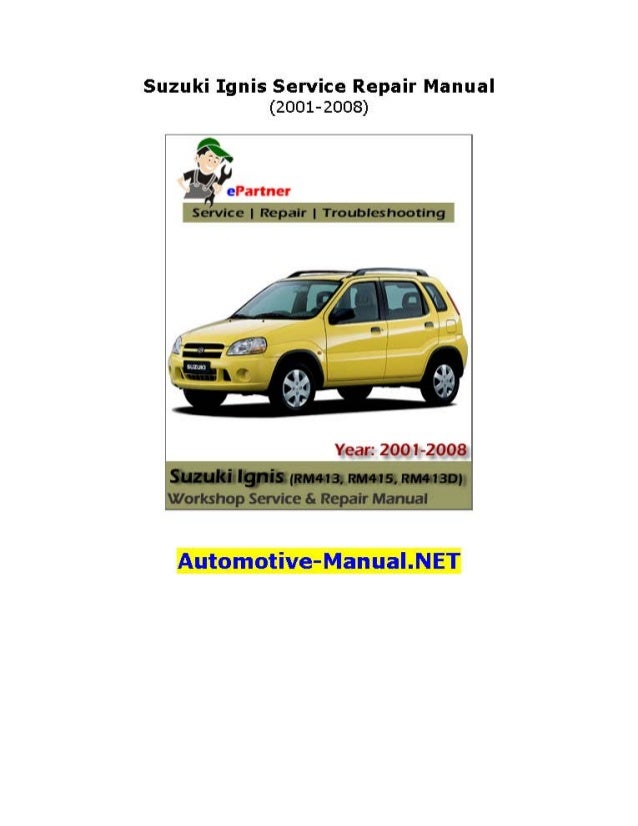 Suzuki Ignis Service Repair Manual 20012008