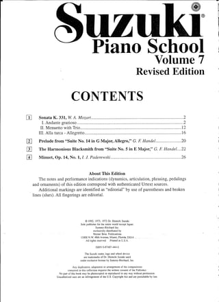 Suzuki piano school 1-7
