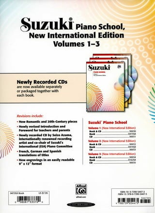 Suzuki Piano School Volume 1 New International Edition | PDF