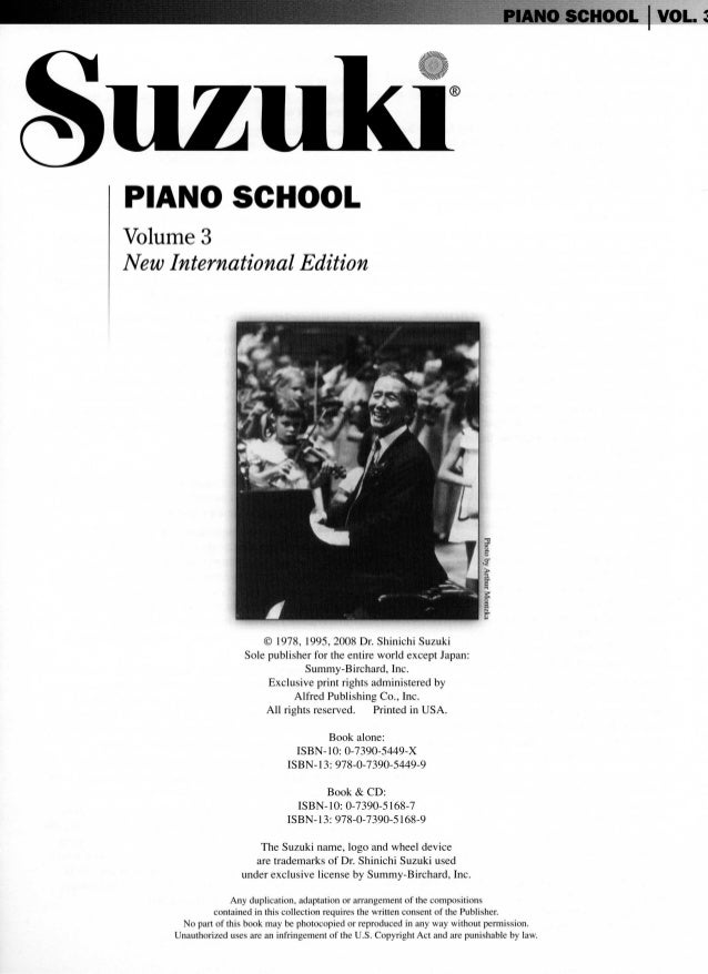 Suzuki Piano School Volume 3 New International Edition