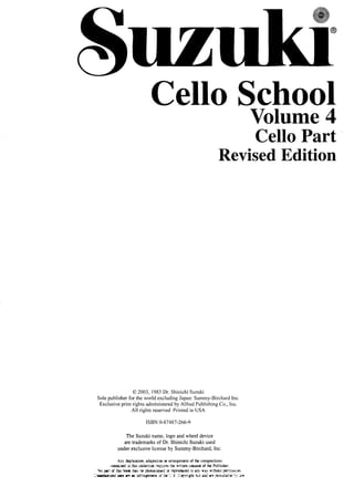 Suzuki, s.   cello school vol 4 (accom)