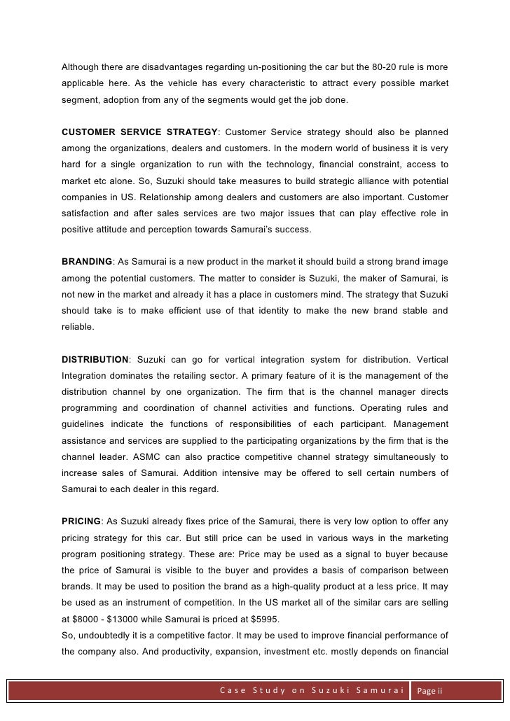 Suzuki samurai case study picture