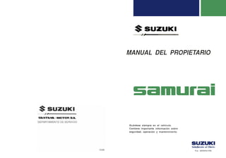 Suzuki Samurai SJ413 Manual del Propietario