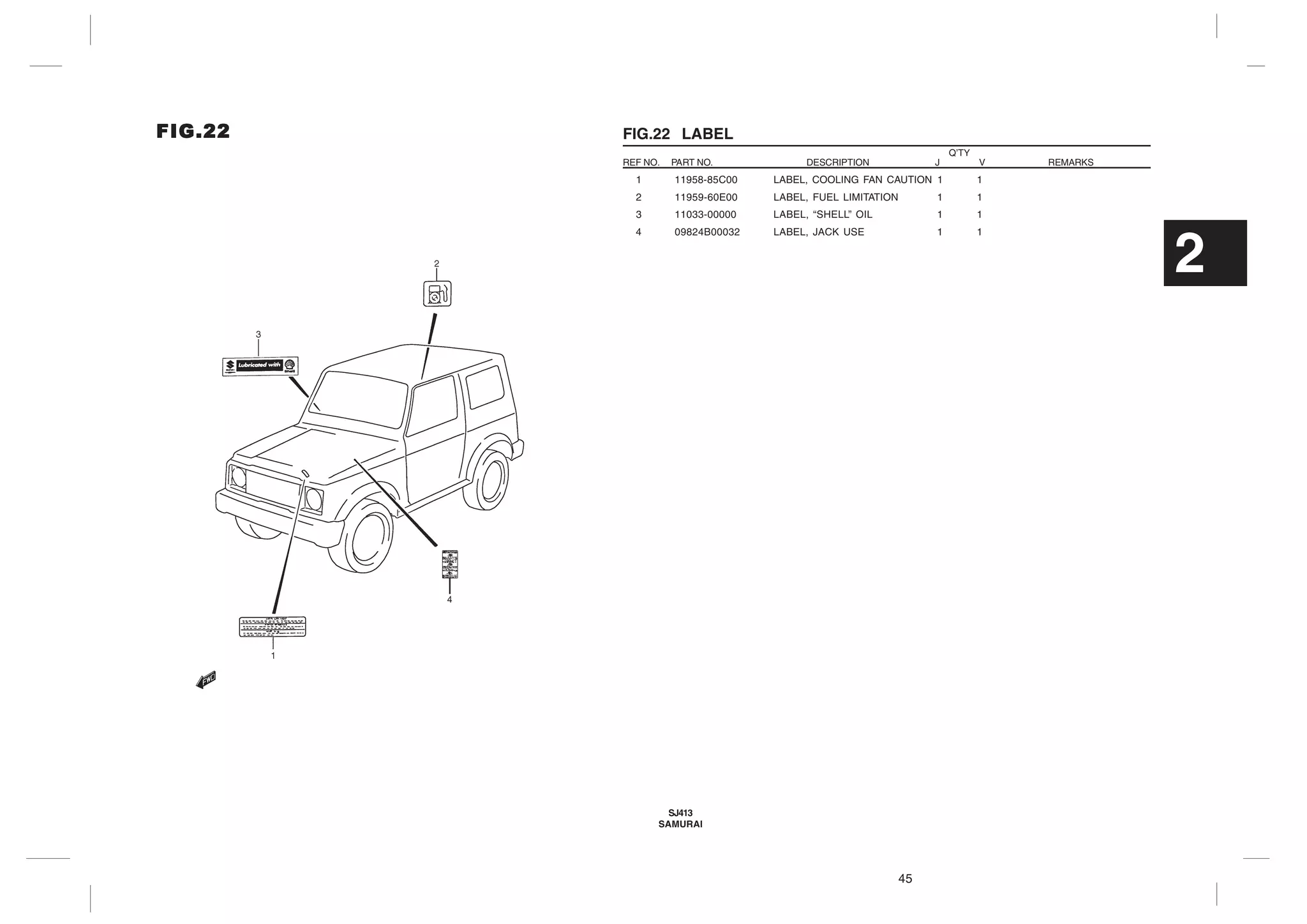 Suzuki Samurai SJ413 Parts Catalogue 2nd Edition PDF