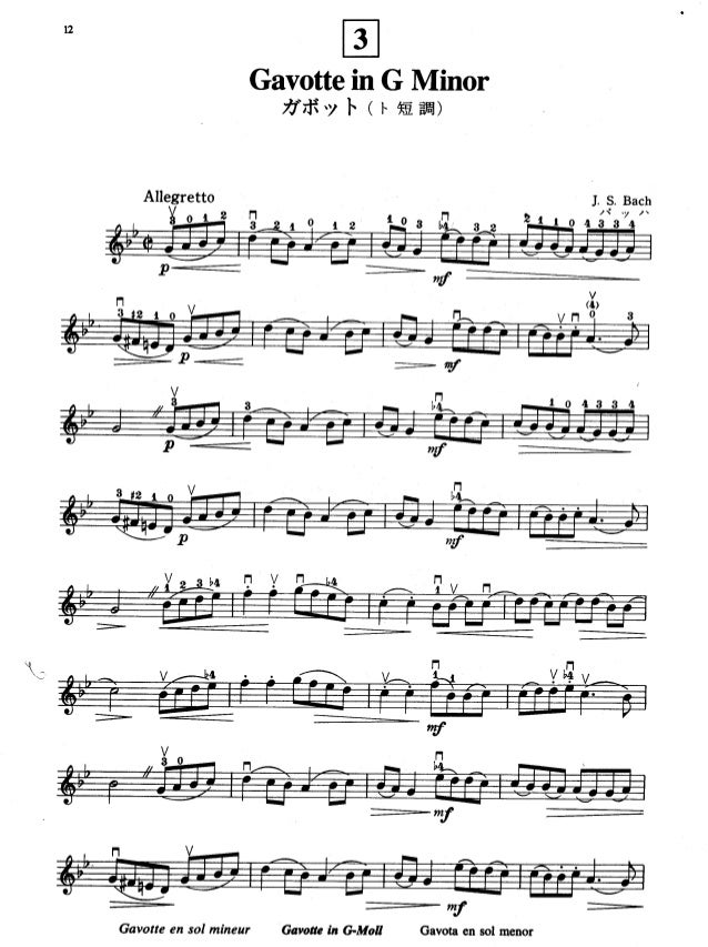 Suzuki Gavotte In G Minor Suzuki Gavotte In G Minor