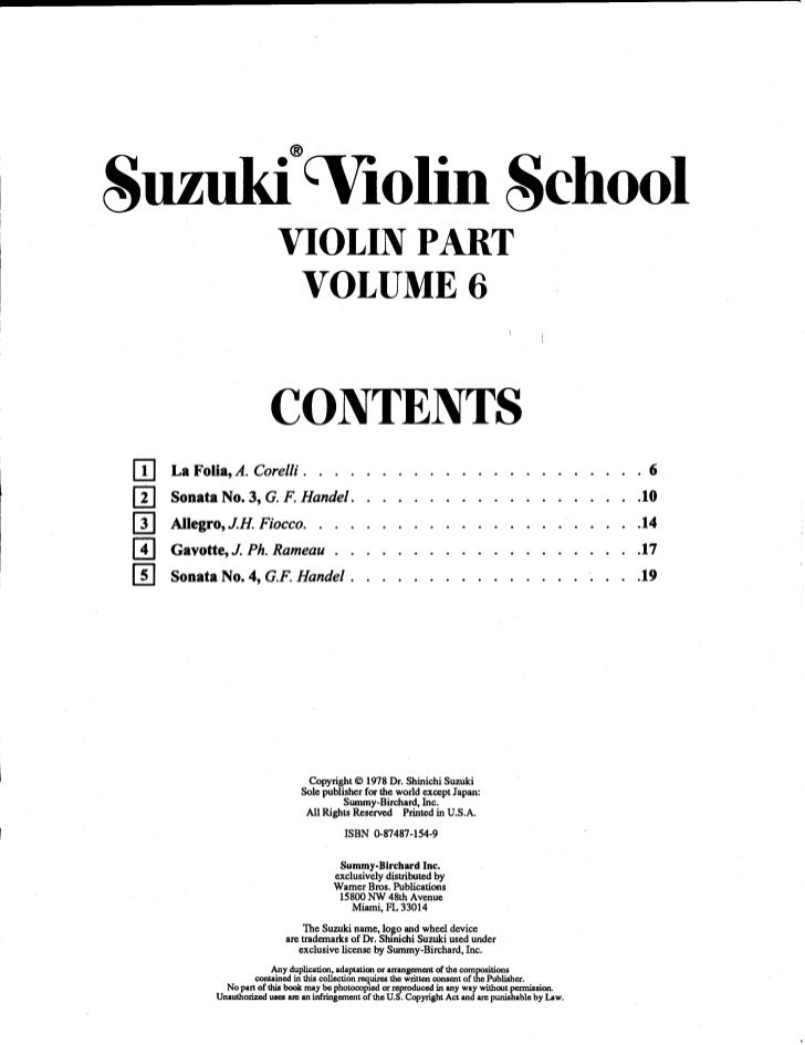 Suzuki Violin Method Vol 06
