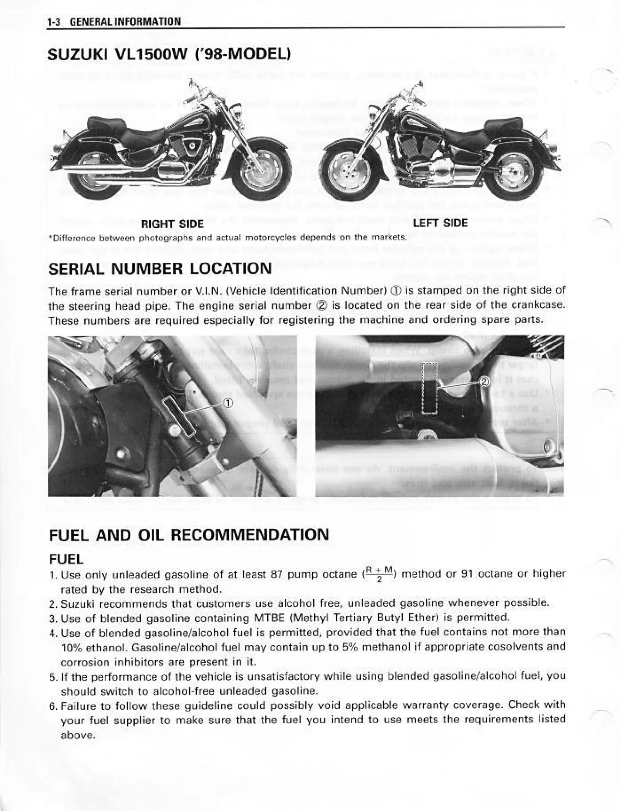 イントルーダーLC1500サービスマニュアル Suzuki vl1500 Intruder (98 - 00) Service Manual | PDF