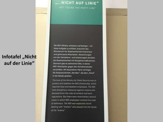 Infotafel „Nicht
auf der Linie“
 