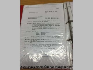 Auszug aus einem Überwachungsbericht
 