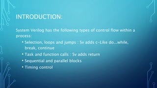 System verilog control flow | PPTX