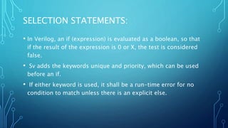System verilog control flow | PPTX