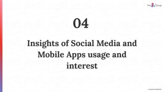 Insights of Social Media and
Mobile Apps usage and
interest
04
© SushiVid SDN BHD
 