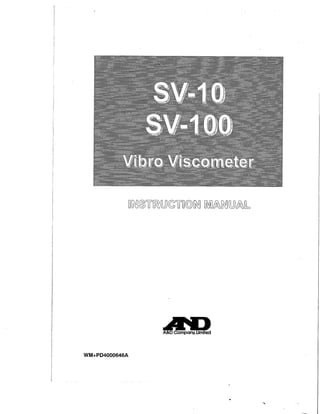 manual usuario viscosimetro vibracional Sv10 sv100 