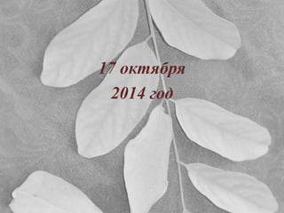 17 октября 
2014 год 
